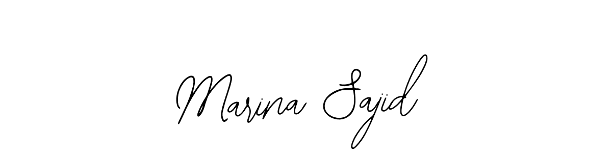 How to make Marina Sajid name signature. Use Bearetta-2O07w style for creating short signs online. This is the latest handwritten sign. Marina Sajid signature style 12 images and pictures png