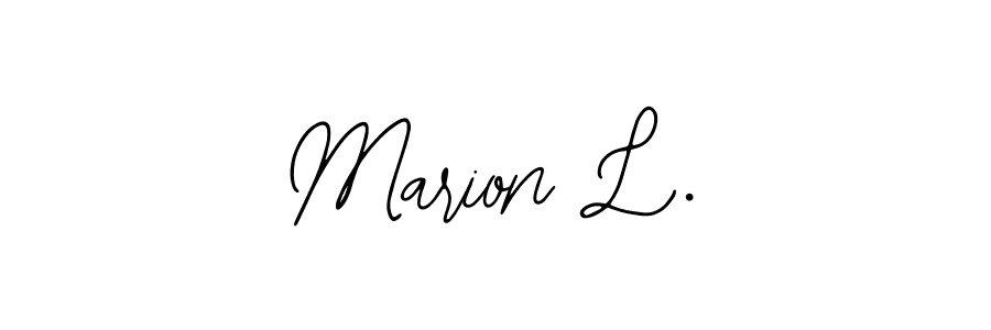 You should practise on your own different ways (Bearetta-2O07w) to write your name (Marion L.) in signature. don't let someone else do it for you. Marion L. signature style 12 images and pictures png