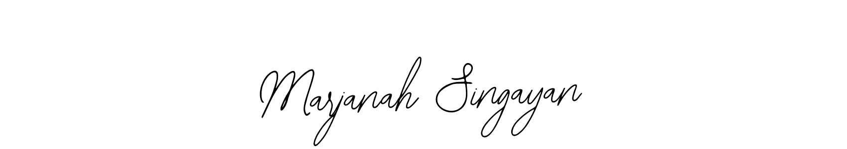 if you are searching for the best signature style for your name Marjanah Singayan. so please give up your signature search. here we have designed multiple signature styles  using Bearetta-2O07w. Marjanah Singayan signature style 12 images and pictures png