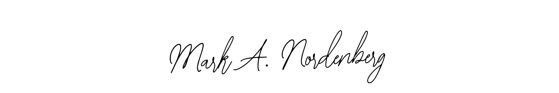 How to make Mark A. Nordenberg name signature. Use Bearetta-2O07w style for creating short signs online. This is the latest handwritten sign. Mark A. Nordenberg signature style 12 images and pictures png