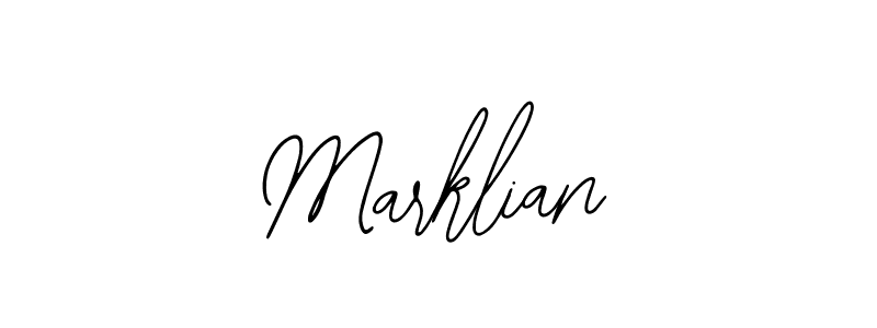 Use a signature maker to create a handwritten signature online. With this signature software, you can design (Bearetta-2O07w) your own signature for name Marklian. Marklian signature style 12 images and pictures png