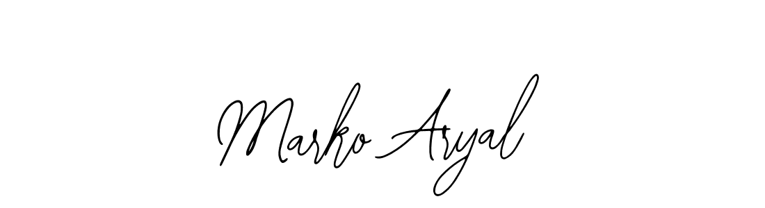 This is the best signature style for the Marko Aryal name. Also you like these signature font (Bearetta-2O07w). Mix name signature. Marko Aryal signature style 12 images and pictures png