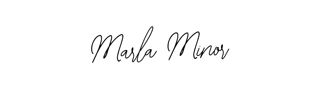 How to make Marla Minor name signature. Use Bearetta-2O07w style for creating short signs online. This is the latest handwritten sign. Marla Minor signature style 12 images and pictures png
