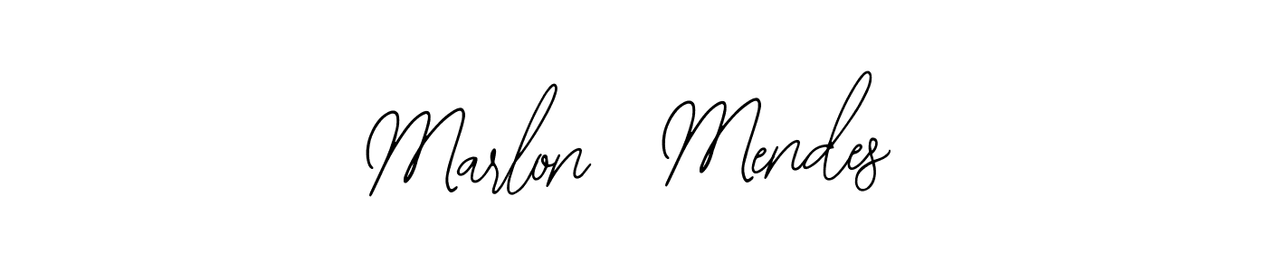 You should practise on your own different ways (Bearetta-2O07w) to write your name (Marlon  Mendes) in signature. don't let someone else do it for you. Marlon  Mendes signature style 12 images and pictures png