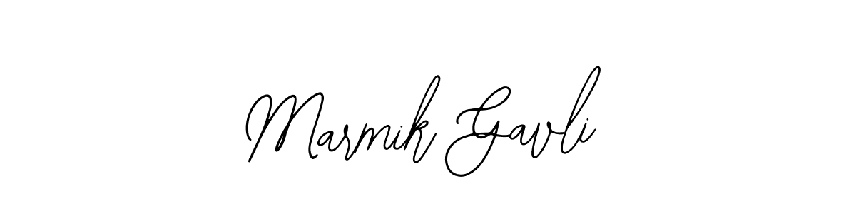 How to make Marmik Gavli name signature. Use Bearetta-2O07w style for creating short signs online. This is the latest handwritten sign. Marmik Gavli signature style 12 images and pictures png