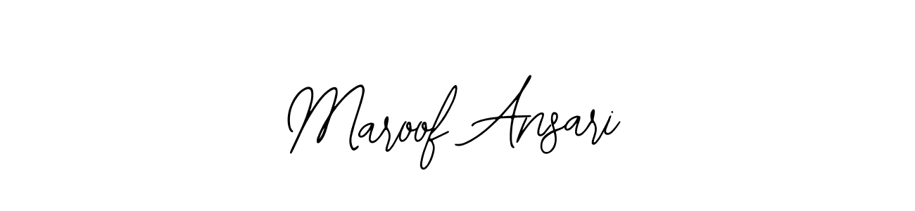 Bearetta-2O07w is a professional signature style that is perfect for those who want to add a touch of class to their signature. It is also a great choice for those who want to make their signature more unique. Get Maroof Ansari name to fancy signature for free. Maroof Ansari signature style 12 images and pictures png
