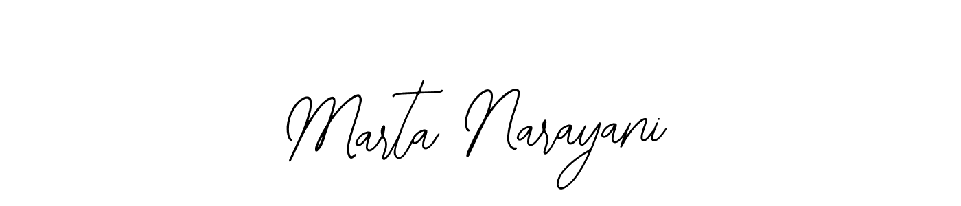 How to make Marta Narayani name signature. Use Bearetta-2O07w style for creating short signs online. This is the latest handwritten sign. Marta Narayani signature style 12 images and pictures png