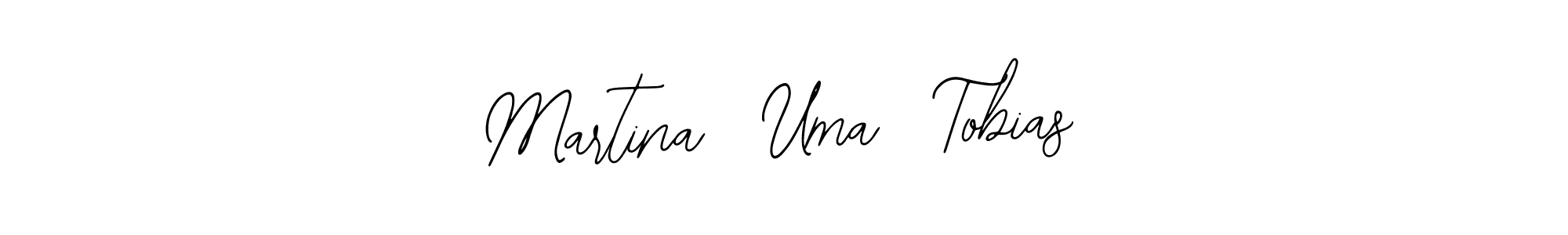 The best way (Bearetta-2O07w) to make a short signature is to pick only two or three words in your name. The name Martina  Uma  Tobias include a total of six letters. For converting this name. Martina  Uma  Tobias signature style 12 images and pictures png