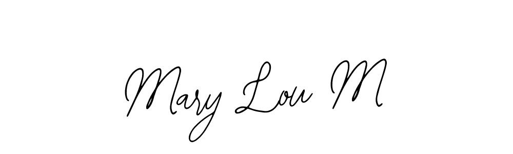Bearetta-2O07w is a professional signature style that is perfect for those who want to add a touch of class to their signature. It is also a great choice for those who want to make their signature more unique. Get Mary Lou M name to fancy signature for free. Mary Lou M signature style 12 images and pictures png