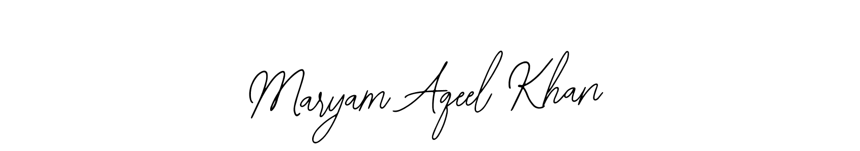 See photos of Maryam Aqeel Khan official signature by Spectra . Check more albums & portfolios. Read reviews & check more about Bearetta-2O07w font. Maryam Aqeel Khan signature style 12 images and pictures png