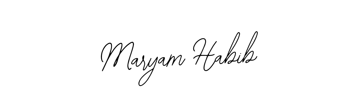 Also You can easily find your signature by using the search form. We will create Maryam Habib name handwritten signature images for you free of cost using Bearetta-2O07w sign style. Maryam Habib signature style 12 images and pictures png