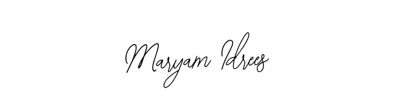 You should practise on your own different ways (Bearetta-2O07w) to write your name (Maryam Idrees) in signature. don't let someone else do it for you. Maryam Idrees signature style 12 images and pictures png