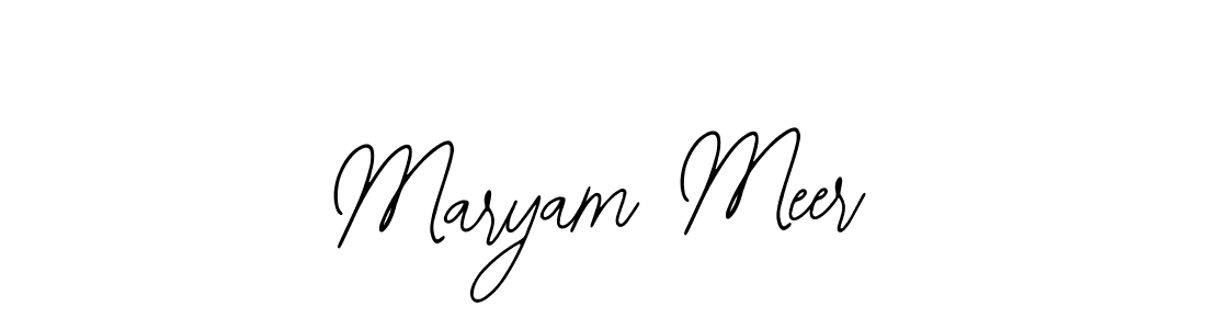The best way (Bearetta-2O07w) to make a short signature is to pick only two or three words in your name. The name Maryam Meer include a total of six letters. For converting this name. Maryam Meer signature style 12 images and pictures png