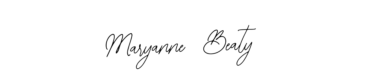 This is the best signature style for the Maryanne  Beaty name. Also you like these signature font (Bearetta-2O07w). Mix name signature. Maryanne  Beaty signature style 12 images and pictures png