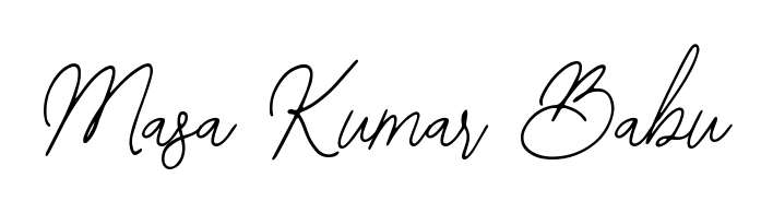 The best way (Bearetta-2O07w) to make a short signature is to pick only two or three words in your name. For converting this name Masa Kumar Babu. Masa Kumar Babu signature style 12 images and pictures png
