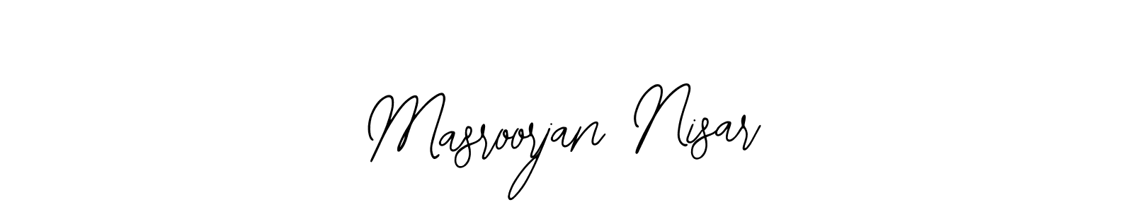 Also You can easily find your signature by using the search form. We will create Masroorjan Nisar name handwritten signature images for you free of cost using Bearetta-2O07w sign style. Masroorjan Nisar signature style 12 images and pictures png