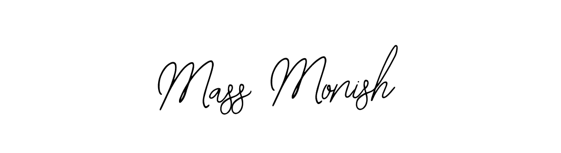 How to make Mass Monish name signature. Use Bearetta-2O07w style for creating short signs online. This is the latest handwritten sign. Mass Monish signature style 12 images and pictures png