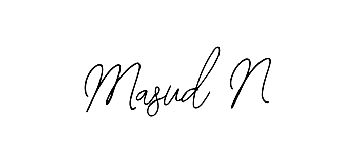 How to make Masud N name signature. Use Bearetta-2O07w style for creating short signs online. This is the latest handwritten sign. Masud N signature style 12 images and pictures png