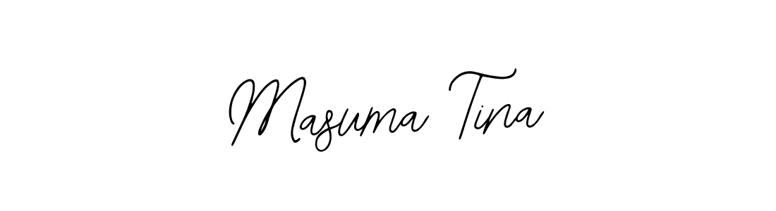 How to make Masuma Tina name signature. Use Bearetta-2O07w style for creating short signs online. This is the latest handwritten sign. Masuma Tina signature style 12 images and pictures png