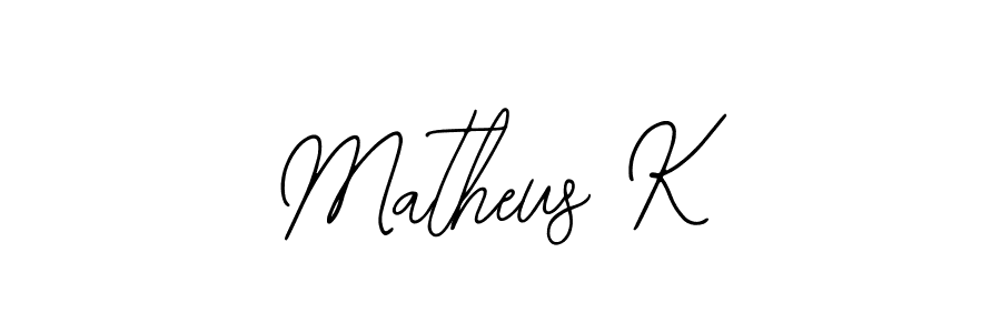 Also we have Matheus K name is the best signature style. Create professional handwritten signature collection using Bearetta-2O07w autograph style. Matheus K signature style 12 images and pictures png