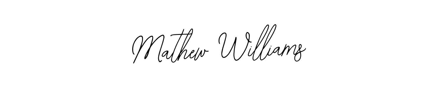 Design your own signature with our free online signature maker. With this signature software, you can create a handwritten (Bearetta-2O07w) signature for name Mathew Williams. Mathew Williams signature style 12 images and pictures png