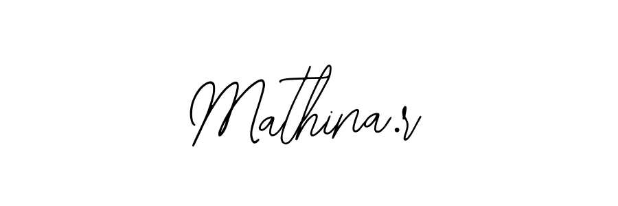 if you are searching for the best signature style for your name Mathina.r. so please give up your signature search. here we have designed multiple signature styles  using Bearetta-2O07w. Mathina.r signature style 12 images and pictures png