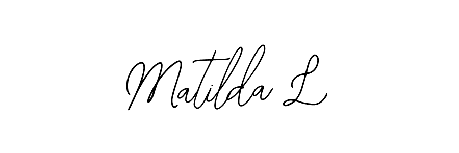 You should practise on your own different ways (Bearetta-2O07w) to write your name (Matilda L) in signature. don't let someone else do it for you. Matilda L signature style 12 images and pictures png