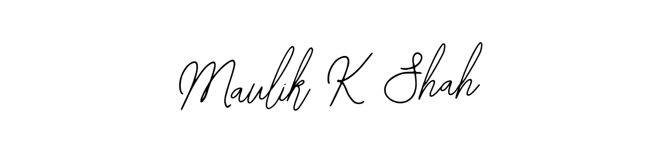 How to make Maulik K Shah signature? Bearetta-2O07w is a professional autograph style. Create handwritten signature for Maulik K Shah name. Maulik K Shah signature style 12 images and pictures png