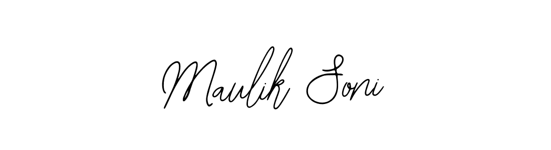 You should practise on your own different ways (Bearetta-2O07w) to write your name (Maulik Soni) in signature. don't let someone else do it for you. Maulik Soni signature style 12 images and pictures png