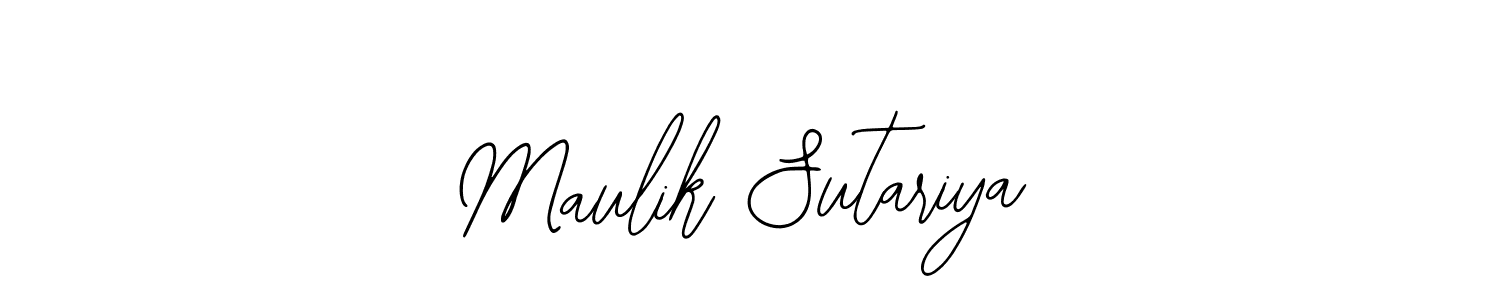 How to make Maulik Sutariya name signature. Use Bearetta-2O07w style for creating short signs online. This is the latest handwritten sign. Maulik Sutariya signature style 12 images and pictures png