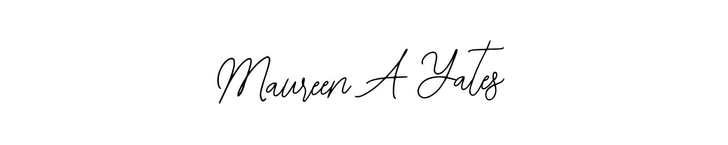 How to make Maureen A Yates name signature. Use Bearetta-2O07w style for creating short signs online. This is the latest handwritten sign. Maureen A Yates signature style 12 images and pictures png