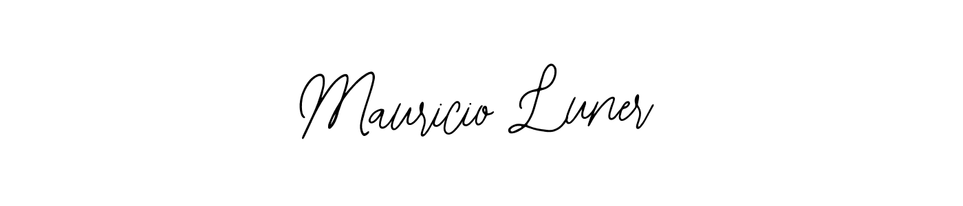 How to make Mauricio Luner name signature. Use Bearetta-2O07w style for creating short signs online. This is the latest handwritten sign. Mauricio Luner signature style 12 images and pictures png