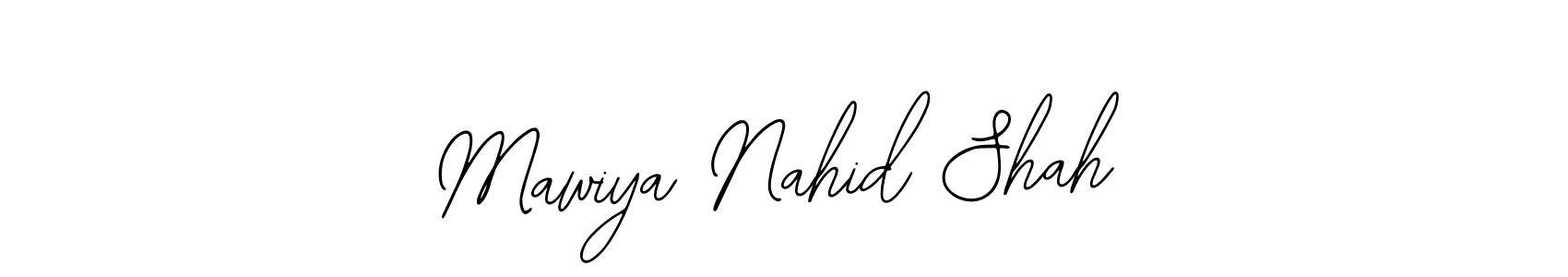 You should practise on your own different ways (Bearetta-2O07w) to write your name (Mawiya Nahid Shah) in signature. don't let someone else do it for you. Mawiya Nahid Shah signature style 12 images and pictures png