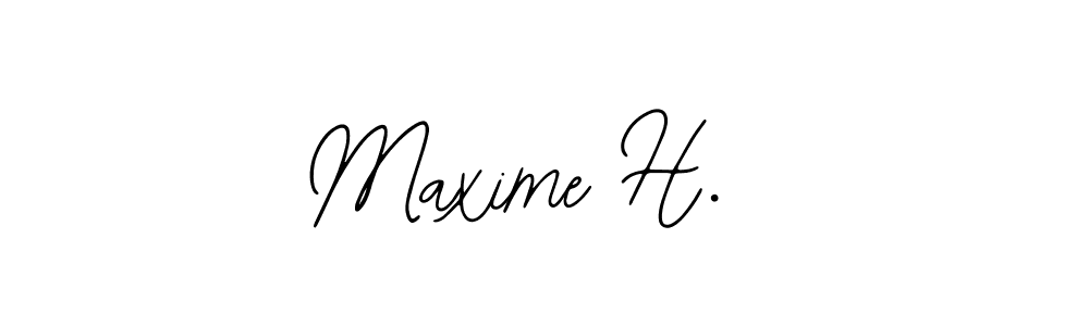 The best way (Bearetta-2O07w) to make a short signature is to pick only two or three words in your name. The name Maxime H.  include a total of six letters. For converting this name. Maxime H.  signature style 12 images and pictures png