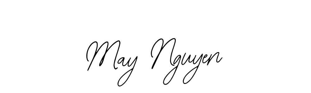 How to make May Nguyen name signature. Use Bearetta-2O07w style for creating short signs online. This is the latest handwritten sign. May Nguyen signature style 12 images and pictures png