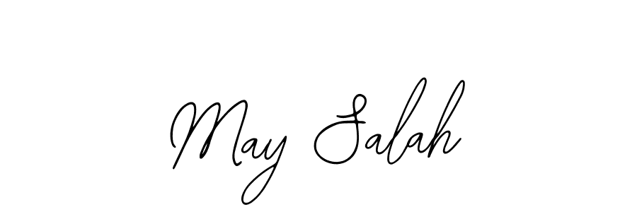 if you are searching for the best signature style for your name May Salah. so please give up your signature search. here we have designed multiple signature styles  using Bearetta-2O07w. May Salah signature style 12 images and pictures png