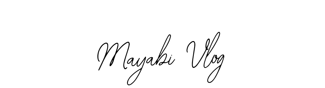 How to make Mayabi Vlog name signature. Use Bearetta-2O07w style for creating short signs online. This is the latest handwritten sign. Mayabi Vlog signature style 12 images and pictures png