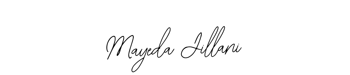 The best way (Bearetta-2O07w) to make a short signature is to pick only two or three words in your name. The name Mayeda Jillani include a total of six letters. For converting this name. Mayeda Jillani signature style 12 images and pictures png