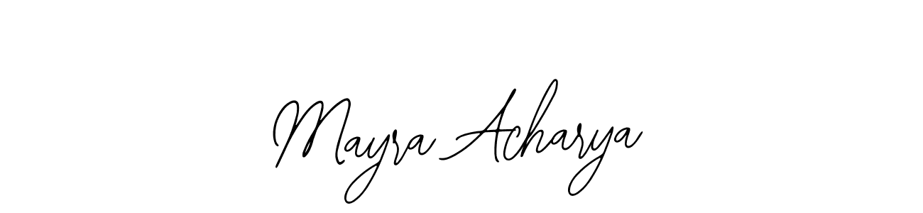 Also You can easily find your signature by using the search form. We will create Mayra Acharya name handwritten signature images for you free of cost using Bearetta-2O07w sign style. Mayra Acharya signature style 12 images and pictures png