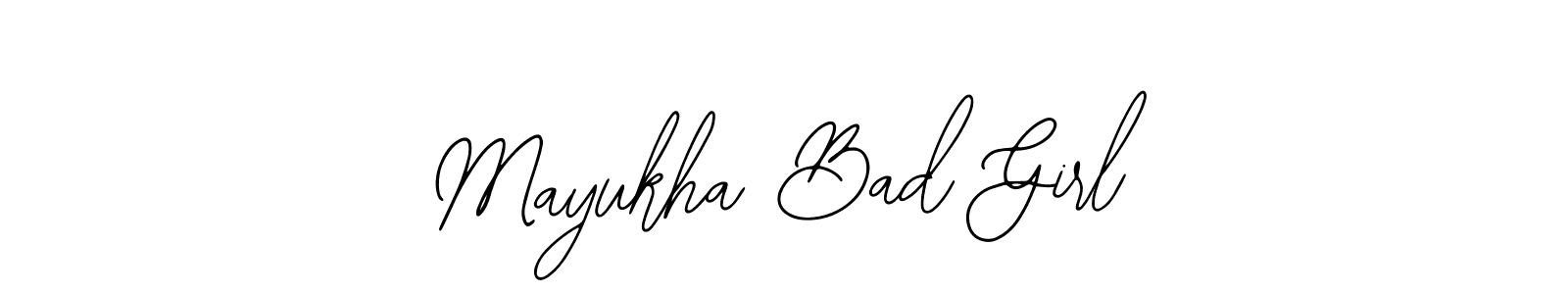 How to make Mayukha Bad Girl name signature. Use Bearetta-2O07w style for creating short signs online. This is the latest handwritten sign. Mayukha Bad Girl signature style 12 images and pictures png