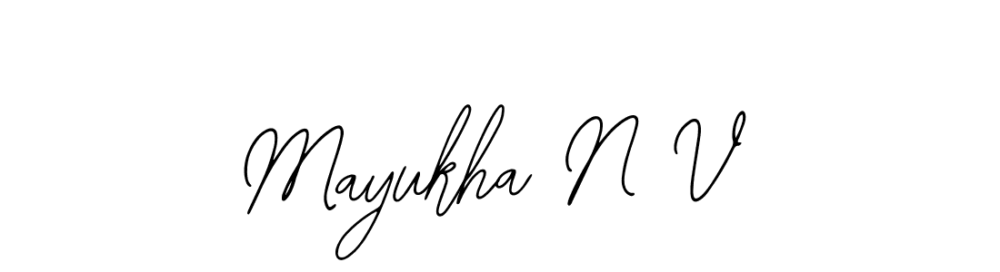 Use a signature maker to create a handwritten signature online. With this signature software, you can design (Bearetta-2O07w) your own signature for name Mayukha N V. Mayukha N V signature style 12 images and pictures png