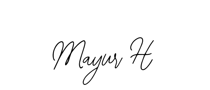 How to make Mayur H name signature. Use Bearetta-2O07w style for creating short signs online. This is the latest handwritten sign. Mayur H signature style 12 images and pictures png