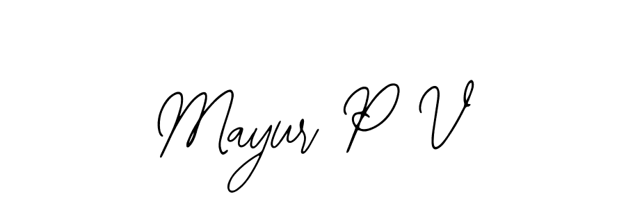 Similarly Bearetta-2O07w is the best handwritten signature design. Signature creator online .You can use it as an online autograph creator for name Mayur P V. Mayur P V signature style 12 images and pictures png
