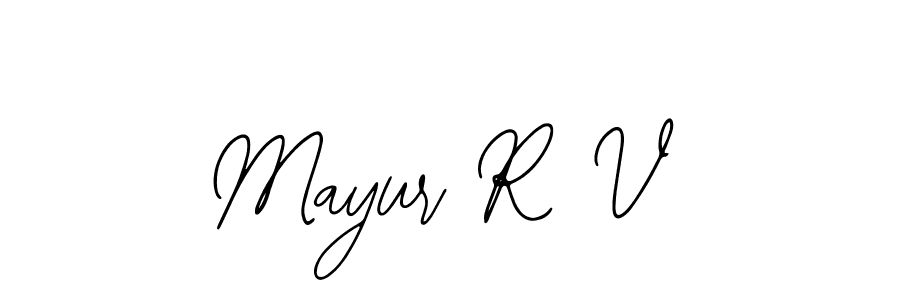 if you are searching for the best signature style for your name Mayur R V. so please give up your signature search. here we have designed multiple signature styles  using Bearetta-2O07w. Mayur R V signature style 12 images and pictures png