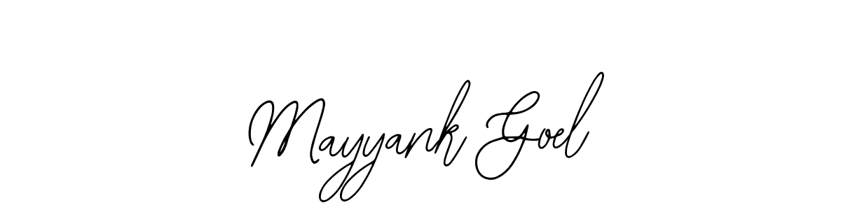 How to make Mayyank Goel name signature. Use Bearetta-2O07w style for creating short signs online. This is the latest handwritten sign. Mayyank Goel signature style 12 images and pictures png