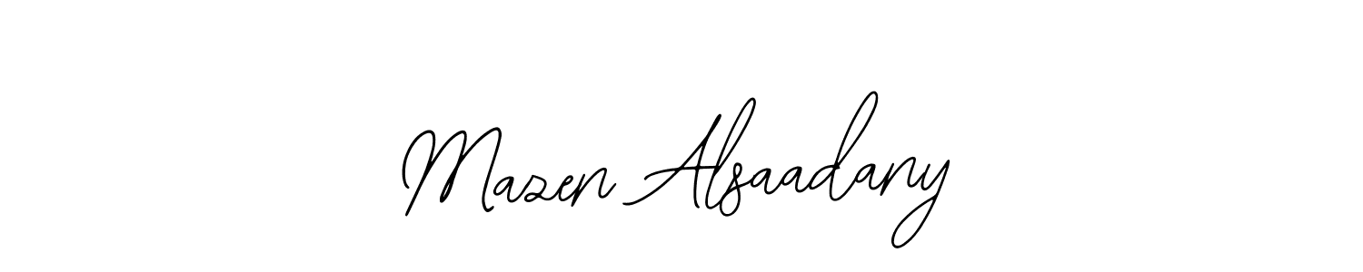 You should practise on your own different ways (Bearetta-2O07w) to write your name (Mazen Alsaadany) in signature. don't let someone else do it for you. Mazen Alsaadany signature style 12 images and pictures png
