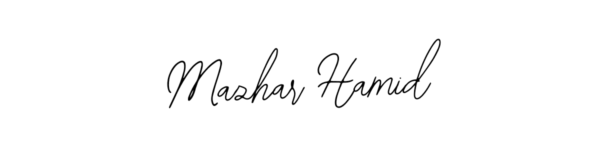 if you are searching for the best signature style for your name Mazhar Hamid. so please give up your signature search. here we have designed multiple signature styles  using Bearetta-2O07w. Mazhar Hamid signature style 12 images and pictures png