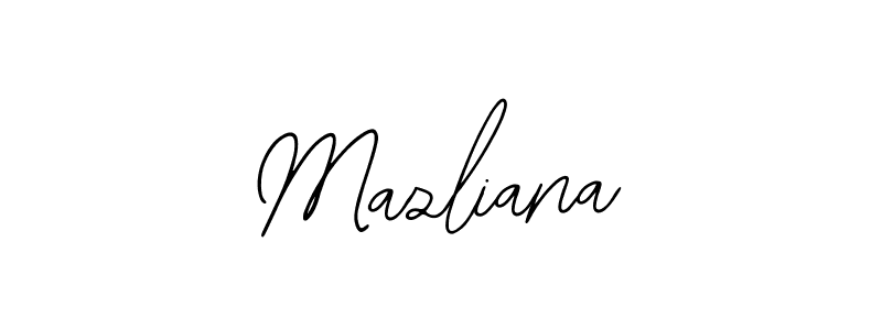 Use a signature maker to create a handwritten signature online. With this signature software, you can design (Bearetta-2O07w) your own signature for name Mazliana. Mazliana signature style 12 images and pictures png