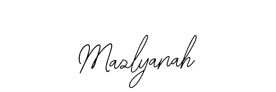 Design your own signature with our free online signature maker. With this signature software, you can create a handwritten (Bearetta-2O07w) signature for name Mazlyanah. Mazlyanah signature style 12 images and pictures png