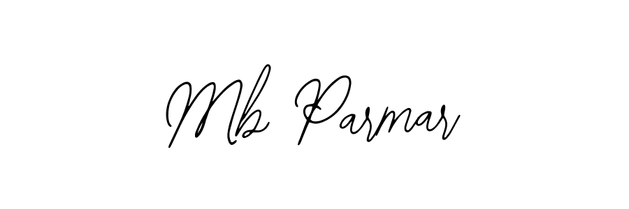 How to make Mb Parmar name signature. Use Bearetta-2O07w style for creating short signs online. This is the latest handwritten sign. Mb Parmar signature style 12 images and pictures png